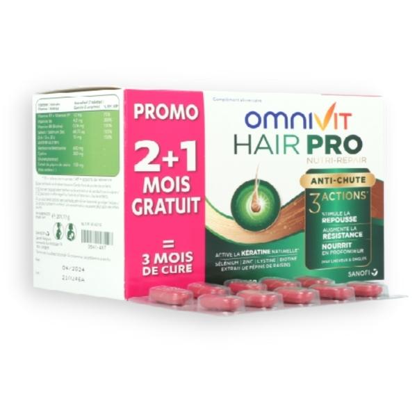 Omnivit Hair Pro 2+1 mois GRATIS (180 gélules)